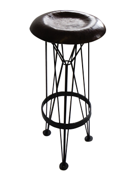 Hammered Steel Bar Stool